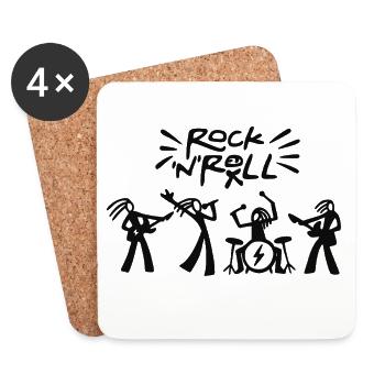 Sketch du groupe de rock and roll - Dessous de verre (lot de 4) - blanc - Devant