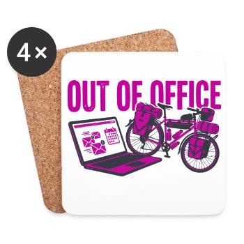 Chemise de cyclotourisme Out Of Office - Dessous de verre (lot de 4) - blanc - Devant