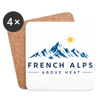 Alpes françaises au-dessus de la chaleur, voyage alpin d’été - Dessous de verre (lot de 4) - blanc - Devant