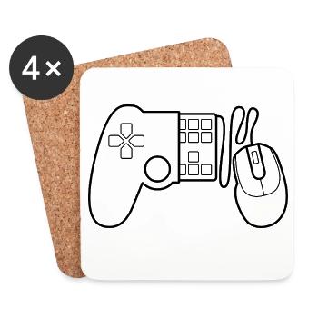 Aperçu de la manette de jeu - Dessous de verre (lot de 4) - blanc - Devant