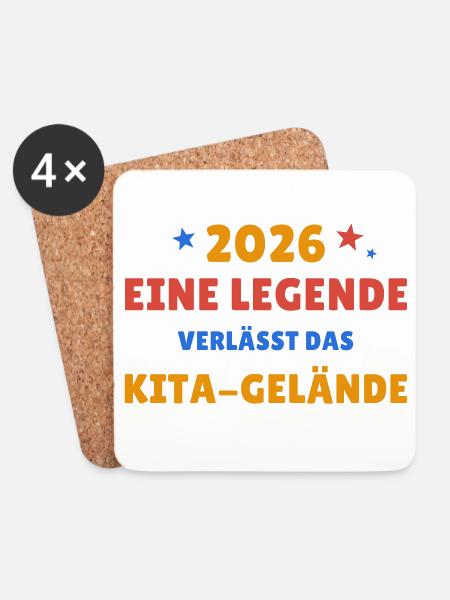 Eine Legende verlässt das Kita-Gelände - 2026 - Untersetzer (4er-Set) - Weiß