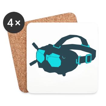 Drones FPV Goggles Icon - Coasters (set of 4) - white - Front
