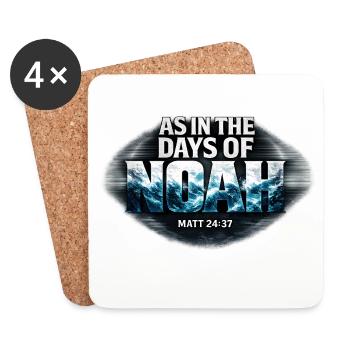 Days of Noah Matthew 24:37 Bible Verse - Coasters (set of 4) - white - Front