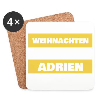 Adrien als Spruch - Untersetzer (4er-Set) - Weiß - Vorne