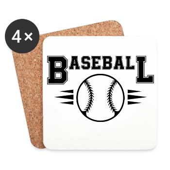 Baseball - Untersetzer (4er-Set) - Weiß - Vorne