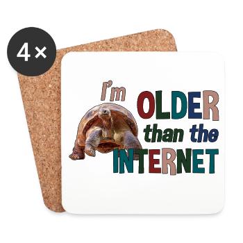 I’m older than the Internet - Schildkröte - Untersetzer (4er-Set) - Weiß - Vorne