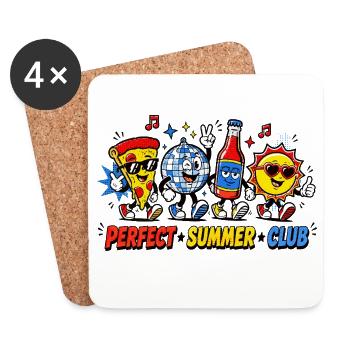 Cheese Pizza, Beer Lover, Holiday Trip, Music - Coasters (set of 4) - white - Front