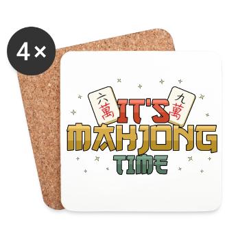 It's Mahjong Time Mahjong Game Social Club - Coasters (set of 4) - white - Front