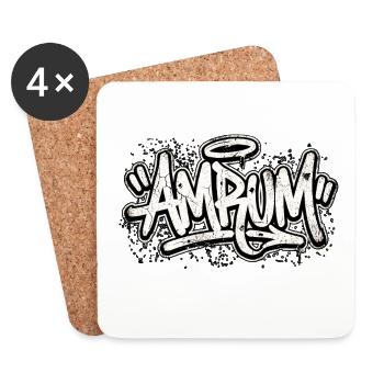 Amrum Graffiti Hip Hop à l’ancienne - Dessous de verre (lot de 4) - blanc - Devant