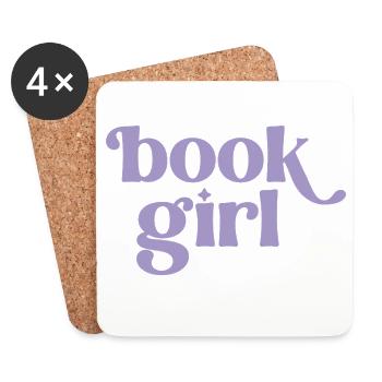 Book Girl - Coasters (set of 4) - white - Front