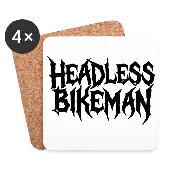 HeadlessBikeman_Typography - Coasters (set of 4) - white - Front