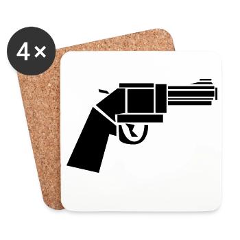 Vintage Revolver – Western-Illustration - Untersetzer (4er-Set) - Weiß - Vorne