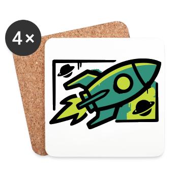 Rocket Graffiti Graphic - Coasters (set of 4) - white - Front
