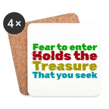Courage Through Fear: Treasure Quote - Coasters (set of 4) - white - Front