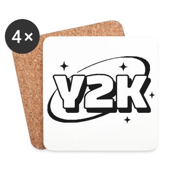 Y2K Nostalgie Neon Sparkle - Untersetzer (4er-Set) - Weiß - Vorne