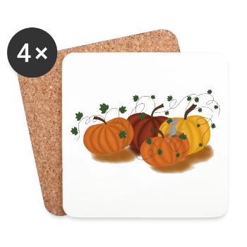 Kürbis Maus - Untersetzer (4er-Set) - Weiß - Vorne