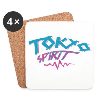 Tokio Spirit Neon-Graffiti - Untersetzer (4er-Set) - Weiß - Vorne