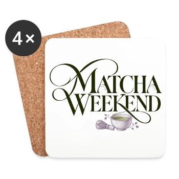 Matcha Wochenende Matcha Weekend Design - Untersetzer (4er-Set) - Weiß - Vorne