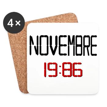 Geburtstag, November 1986 Französisch - Untersetzer (4er-Set) - Weiß - Vorne