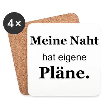 Meine Naht hat eigene Pläne – schwarz - Untersetzer (4er-Set) - Weiß - Vorne