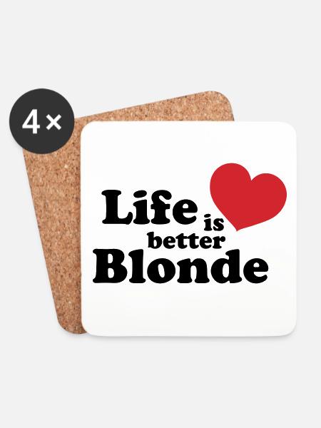 Blonde Life - Untersetzer (4er-Set) - Weiß