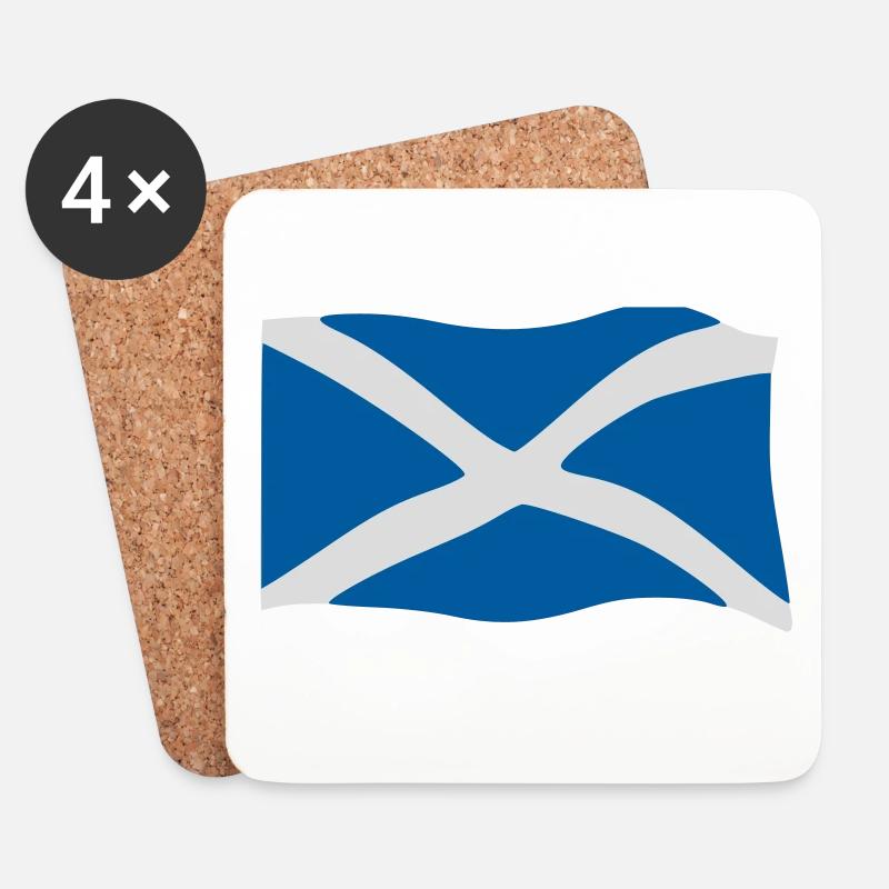 Drapeau de l'ecosse - Dessous de verre (lot de 4) - blanc