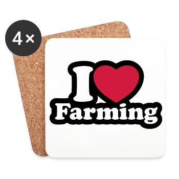 I love farming - Untersetzer (4er-Set) - Weiß - Vorne