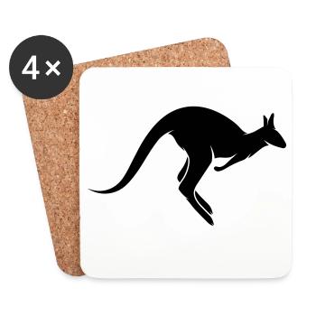 A hopping kangaroo - Coasters (set of 4) - white - Front