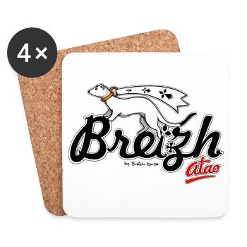 Breizh atao (Bretagne toujours) - Dessous de verre (lot de 4) - blanc - Devant