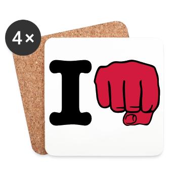 I Boxen - Untersetzer (4er-Set) - Weiß - Vorne