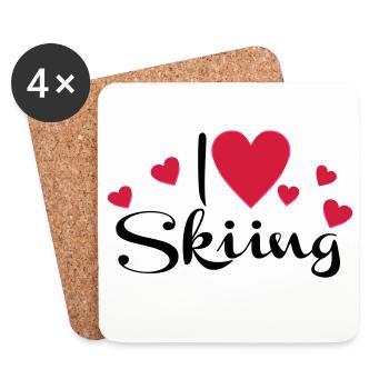 Ski - Untersetzer (4er-Set) - Weiß - Vorne