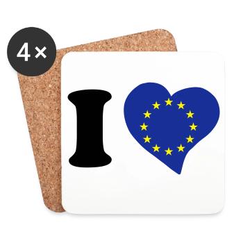 I love Europe - J'aime l'Europe - Dessous de verre (lot de 4) - blanc - Devant