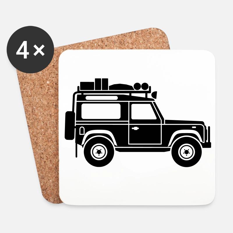 Defender D90 Expedition - Untersetzer (4er-Set) - Weiß