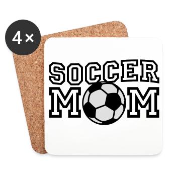 Soccer Mom | Fußball Mutter - Dessous de verre (lot de 4) - blanc - Devant