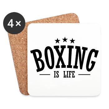 Boxen ist Leben / Boxen ist Leben - Untersetzer (4er-Set) - Weiß - Vorne