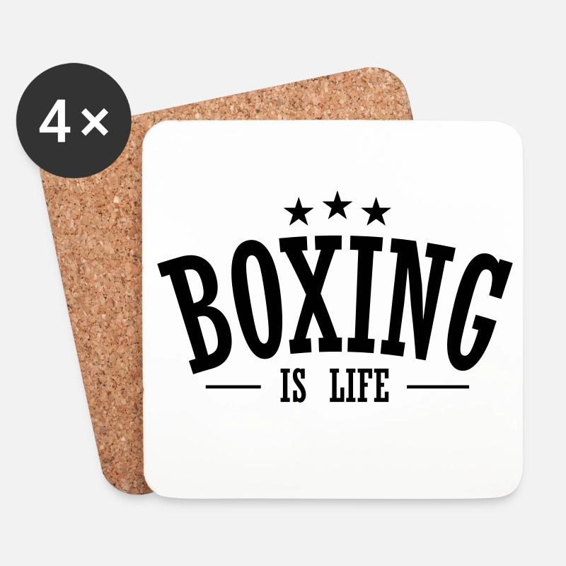 Boxen ist Leben / Boxen ist Leben - Untersetzer (4er-Set) - Weiß