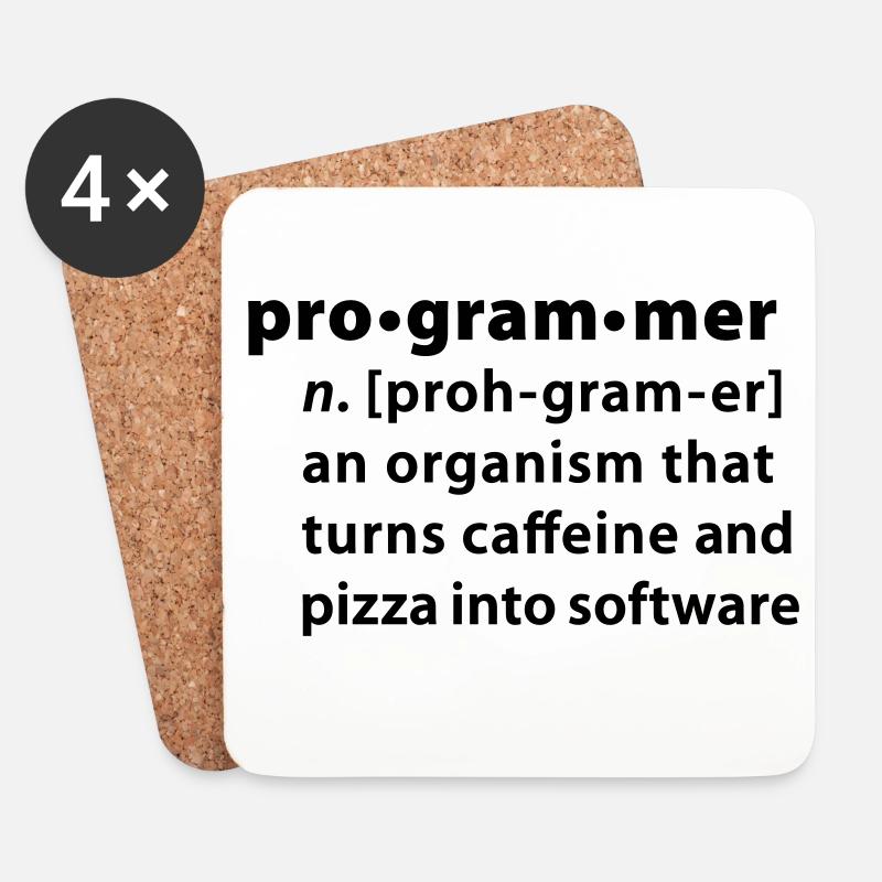 Programmer Wörterbuchdefinition - Untersetzer (4er-Set) - Weiß