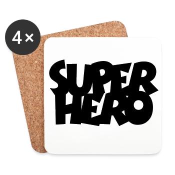 SUPERHERO - Untersetzer (4er-Set) - Weiß - Vorne