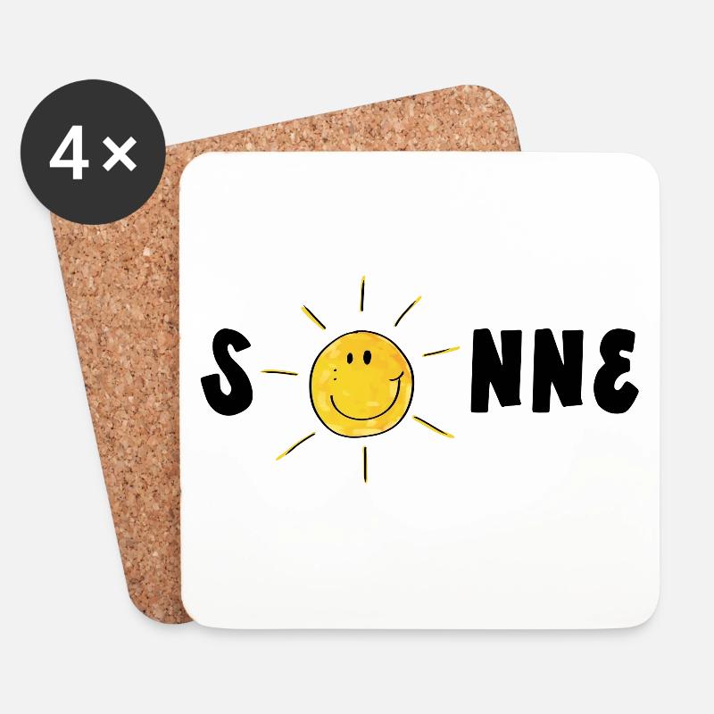 Sonne Sonnenschein - Untersetzer (4er-Set) - Weiß