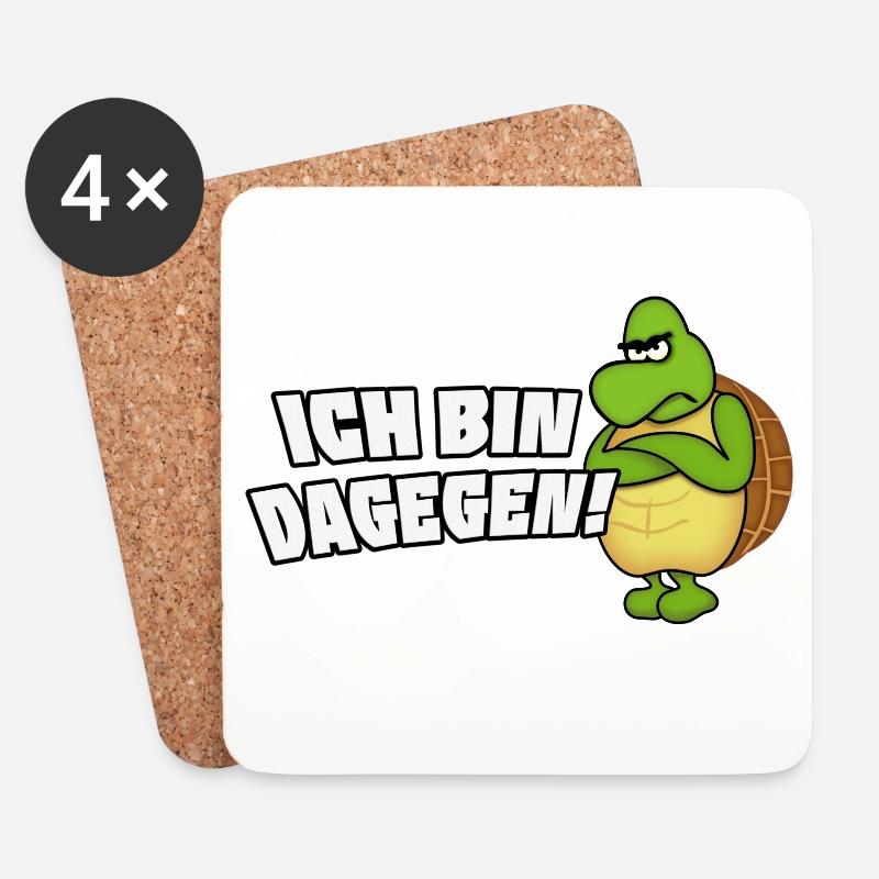 ich bin dagegen - Untersetzer (4er-Set) - Weiß