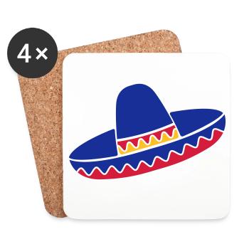 Sombrero Azul de Fiesta - Dessous de verre (lot de 4) - blanc - Devant