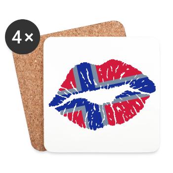 Kiss (Norway, Iceland) - Coasters (set of 4) - white - Front