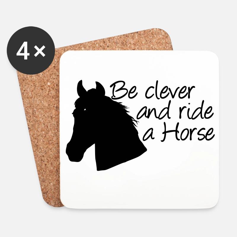 Ride a Horse Pferd Pferde Reiten Reiter Geschenk - Untersetzer (4er-Set) - Weiß