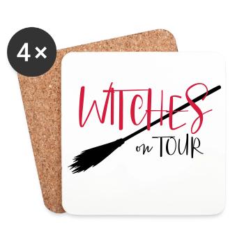 Witches on tour - Party, Carnival, Halloween - Coasters (set of 4) - white - Front