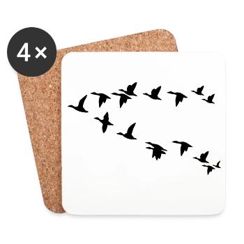 Vogelschwarm flock of birds - Untersetzer (4er-Set) - Weiß - Vorne