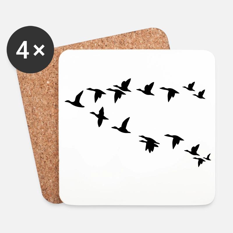 Vogelschwarm flock of birds - Untersetzer (4er-Set) - Weiß