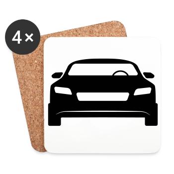 Voiture de sport - Dessous de verre (lot de 4) - blanc - Devant