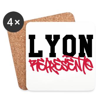 Lyon Représente - Dessous de verre (lot de 4) - blanc - Devant