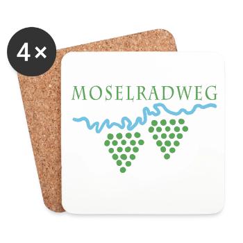 Moselradweg Traubenlinie - Untersetzer (4er-Set) - Weiß - Vorne