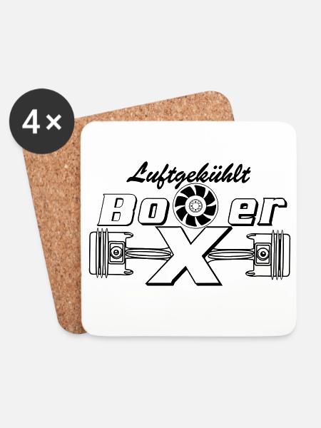Boxermotor, Boxer, Motor, Luftgekühlt (25) - Untersetzer (4er-Set) - Weiß